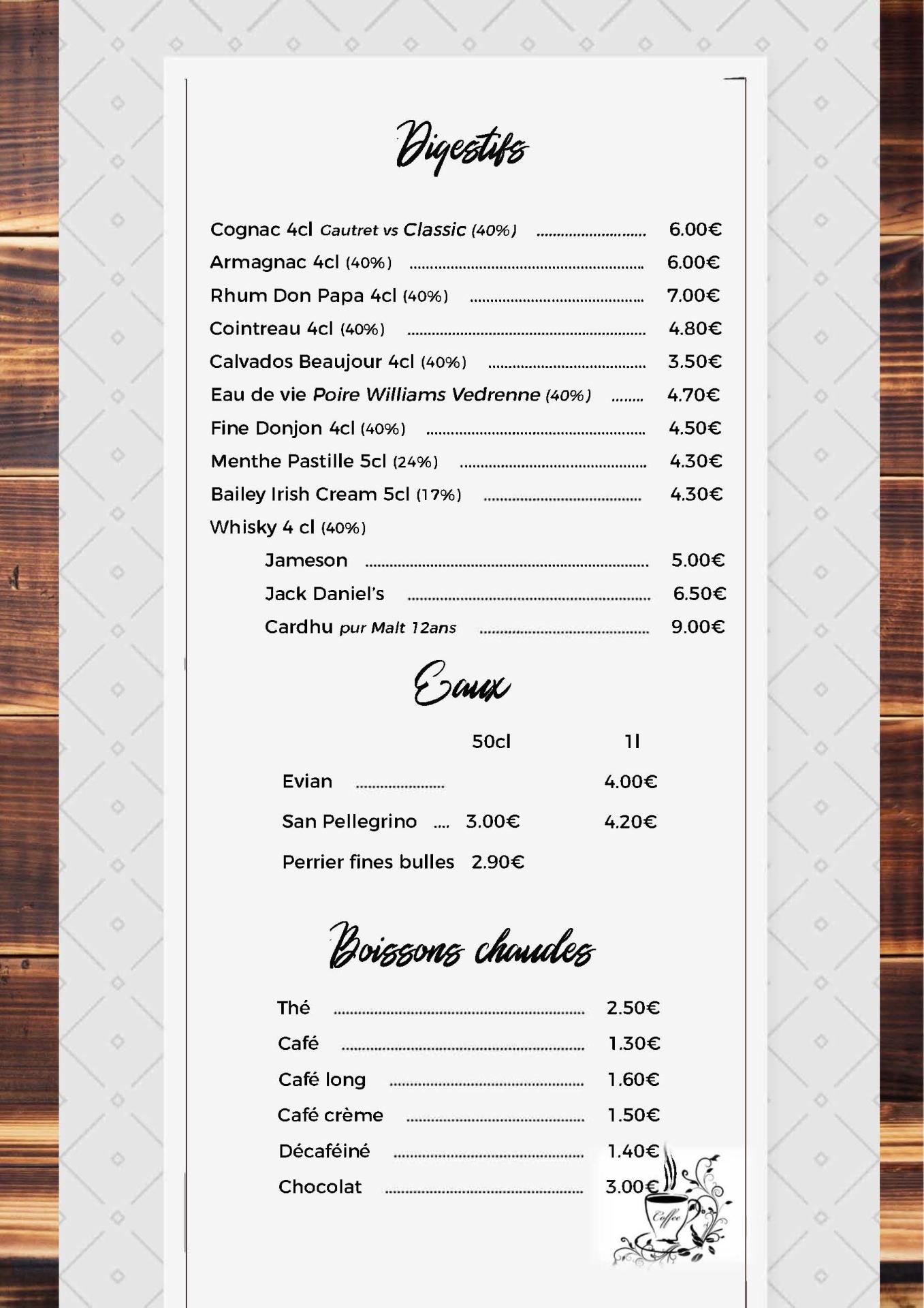 Menu boisson page 11