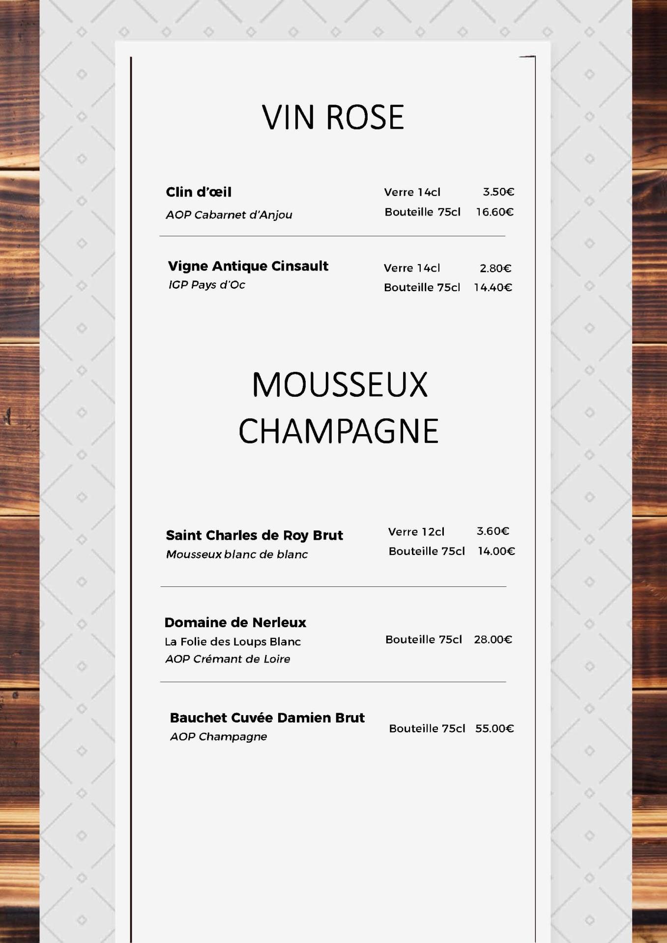 Menu boisson page 13
