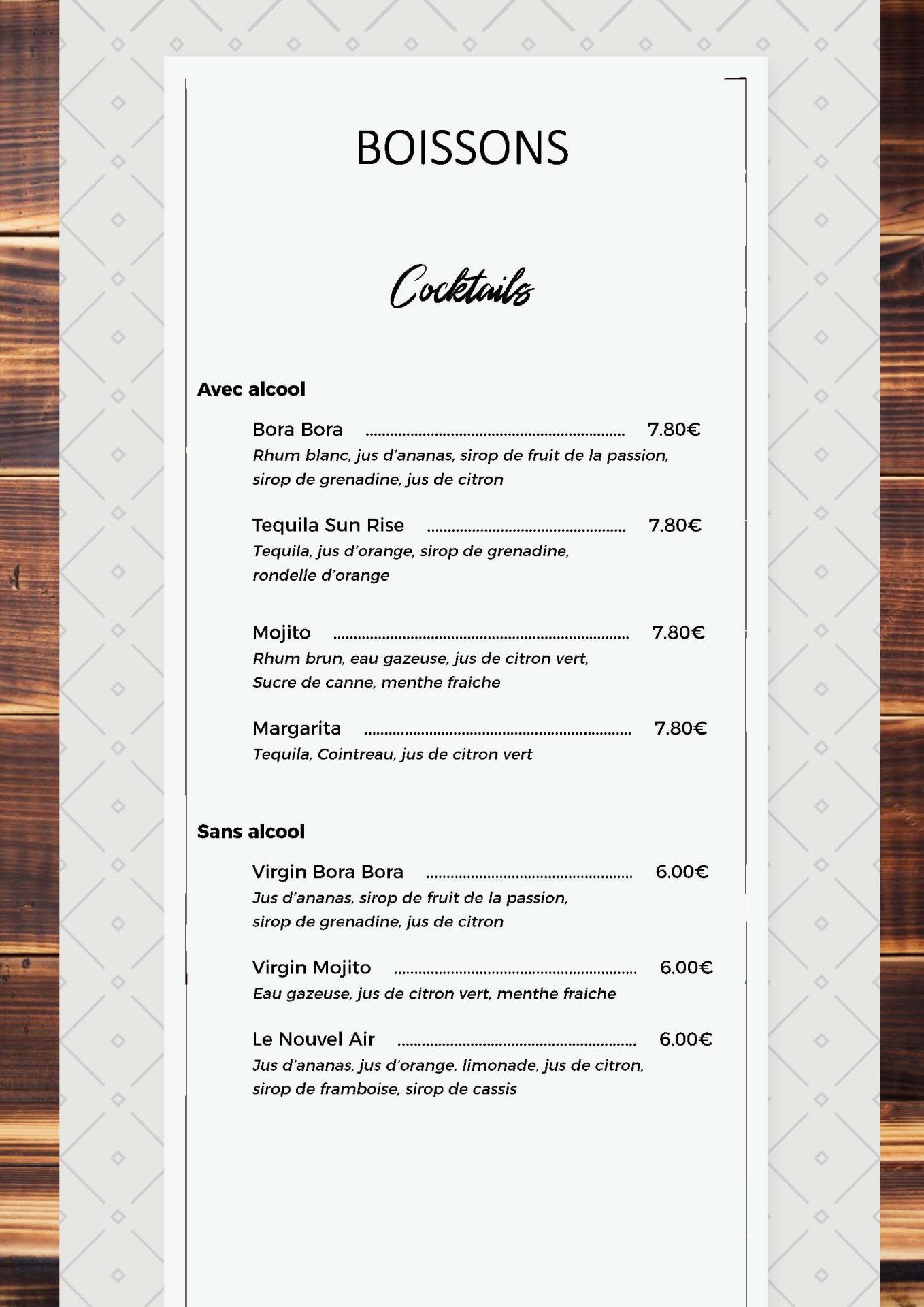 Menu boisson page 4