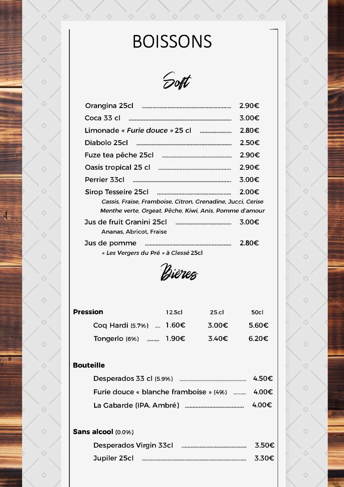 Menu boisson page 9